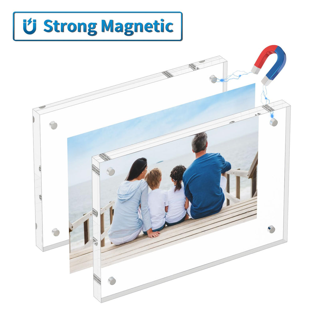 4x6 Acrylic Picture Frames 3 Pack, Clear Picture Frames, 20% Thicker