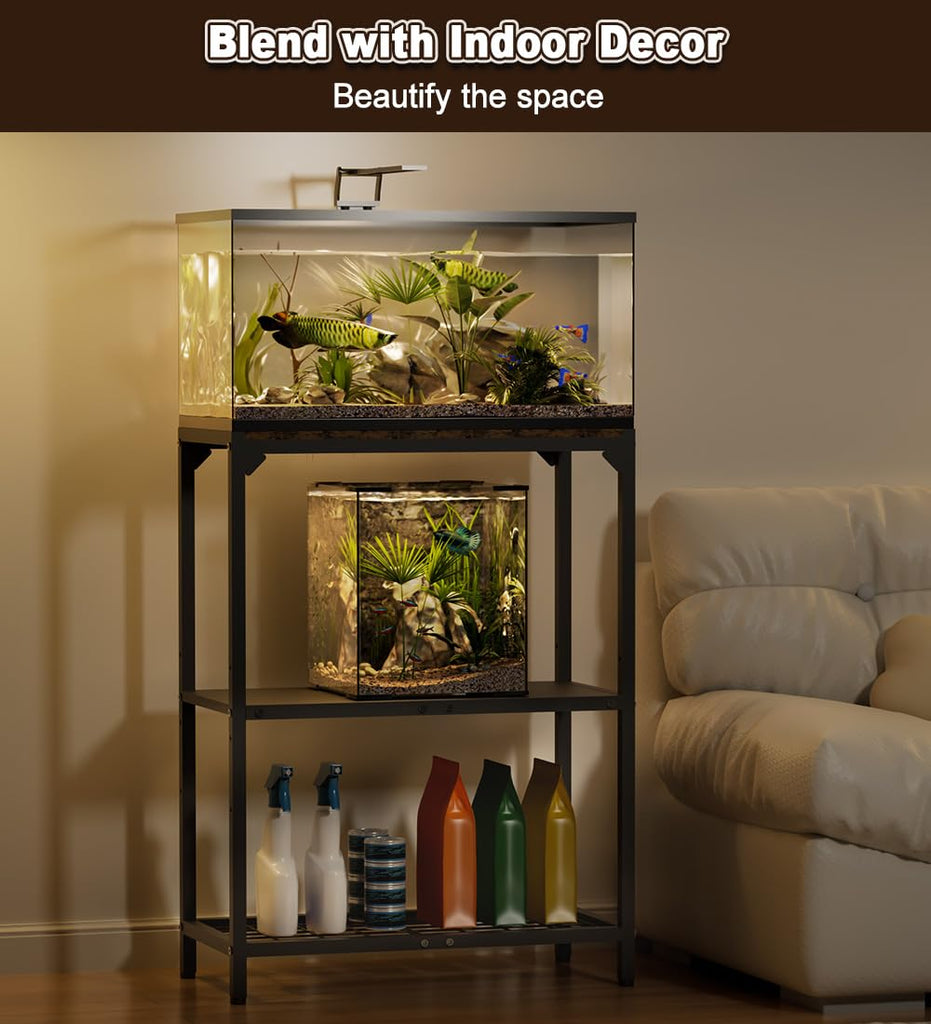 20 Gallon Aquarium Stand with 3-Tier Adjustable Storage Shelf