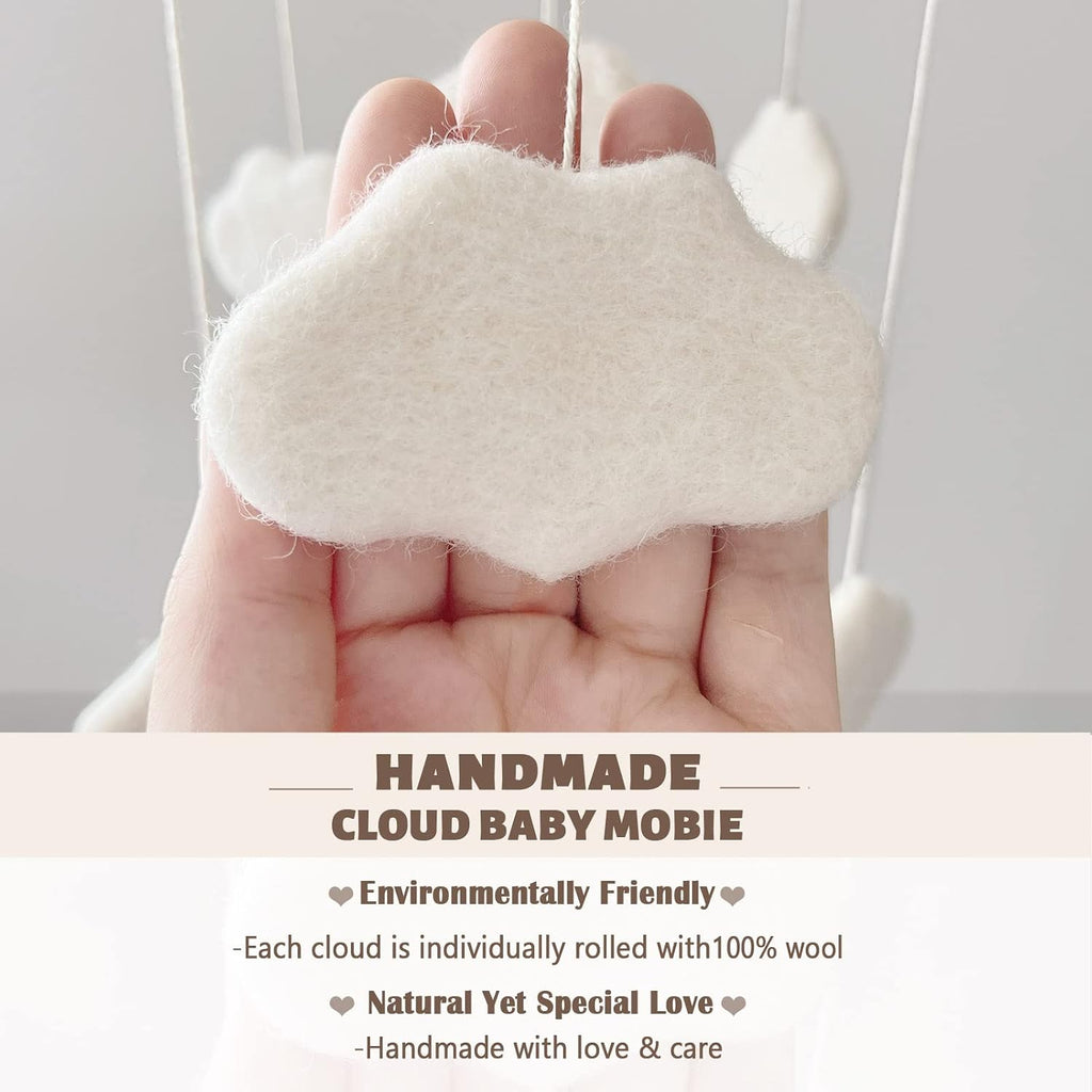Baby Mobile for Crib - Boho Crib Mobile - Felt Cloud Mobile - Gender Neutral Baby Mobile - Boho Nursery Decor - Crib