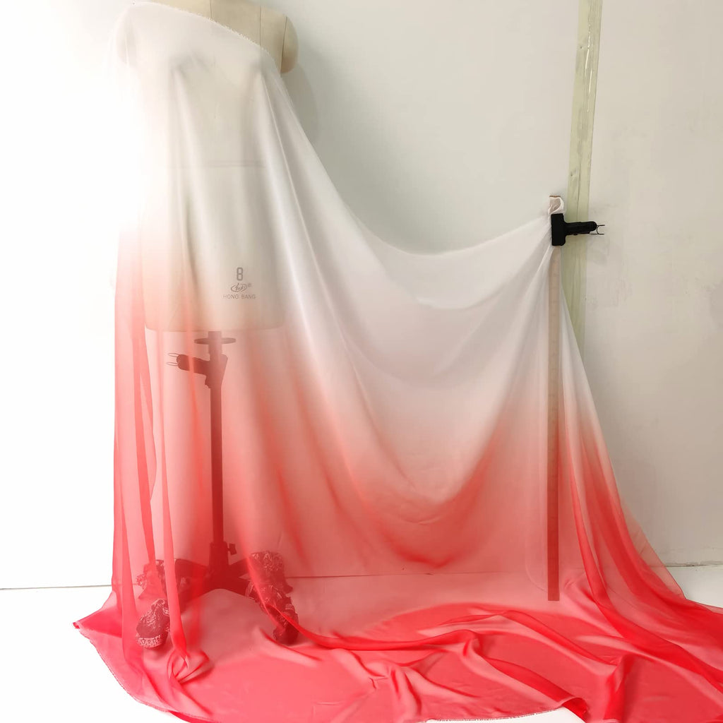 2 Tone Ombre 30D Chiffon Fabric Stage Wedding Sewing Material