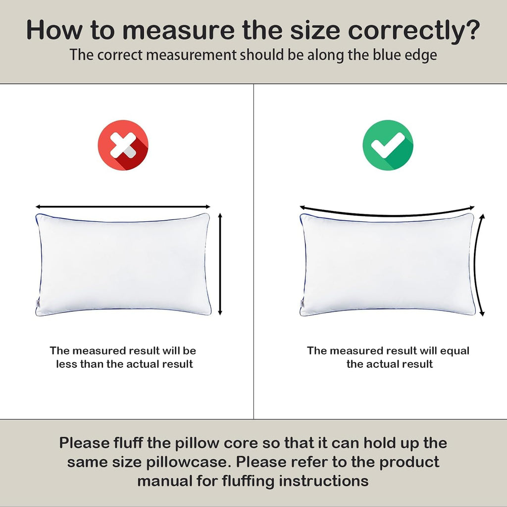 12x20 Pillow Insert, Hypoallergenic Lumbar Pillow Inserts,Soft Rectangular Cushionfor Couch, Sofa - Oeko-TEX - Set of 2