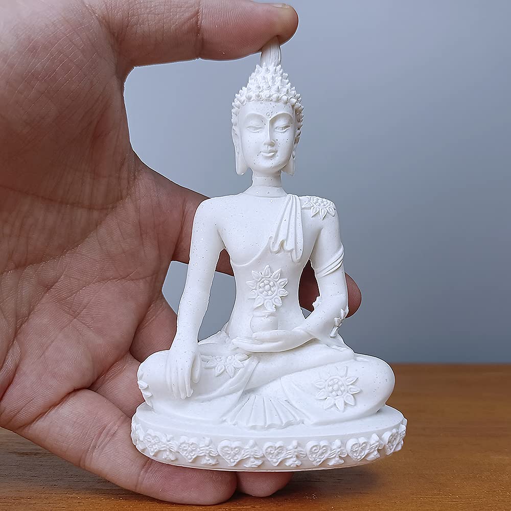 Mini Sandstone Buddha Yoga Meditation Statue Harmonious Figurine Collectible Craft Feng Shui Sculpture Decor Shelf
