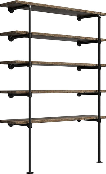 Industrial Retro Wall Mount iron Pipe Shelf, DIY Open Bookshelf, Hung Bracket, Home Improvement Kitchen Shelves, Tool