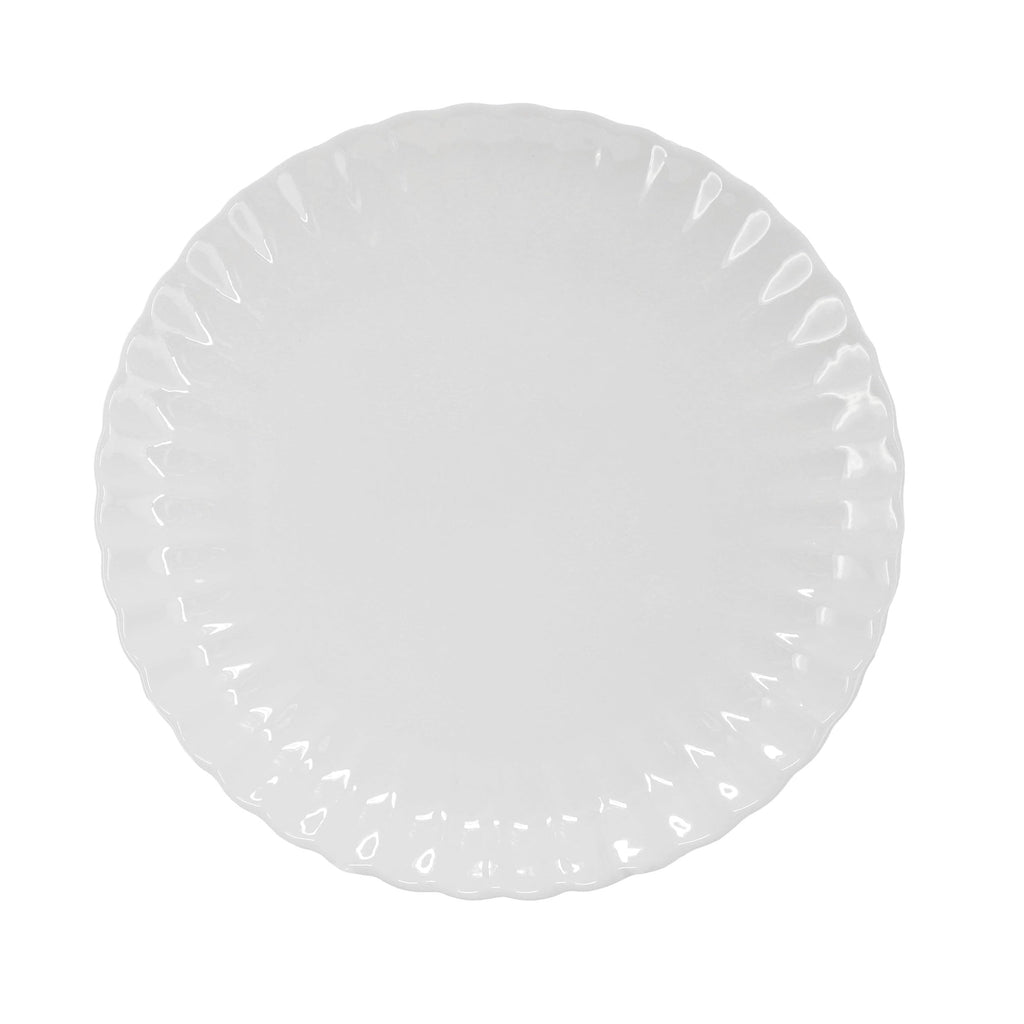 Jane 16 Piece Scalloped Double Bowl Porcelain White Dinnerware Set, Serveware, Tableware, Bowls, Plate Set (Jane)
