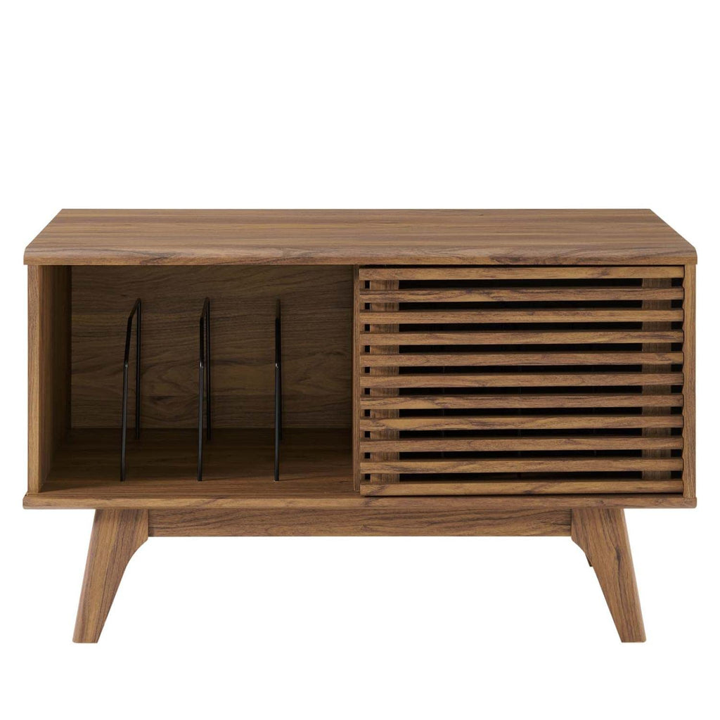 Render Mid-Century Modern 37" Vinyl Record Display Stand in Walnut