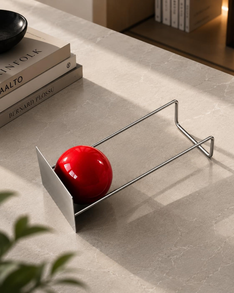 Sculptural Book Holder, Modern Decorative Bookend, Stainless Steel , Designer Home Decor Accent, Coffee Table Decor