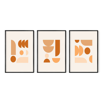 Boho Posters - Set of 3 Boho Pictures Wall Decor, Geometric Pictures, Mid Century Modern Art, Bauhaus Posters