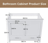42" Bathroom Vanity Without Top Sink,Freestanding Cabinet Base with Soft-Close Door and Drawer