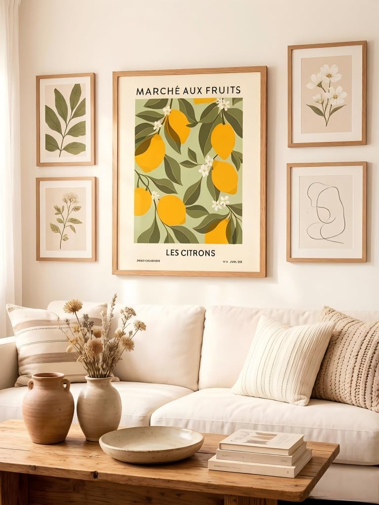 Fruit Market Vintage Lemon Kitchen Framed Canvas Wall Art 16x24in
