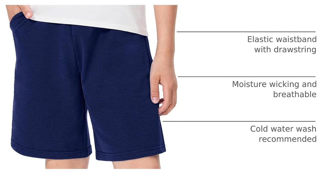 3 Pack Boys Shorts Boy Cotton Shorts Kids Summer Clothes with Pocket