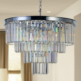 Chrome Crystal Modern Contemporary Chandeliers Pendant Ceiling Light 4-Tier Chandelier Lighting for Dining Room Living Room Bedroom Girls Room 9 Lights Dia 23.6" A107-B07K3X68RY