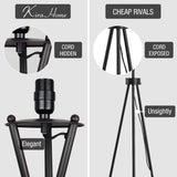 Sadie 60" Modern Tripod Floor Lamp with Honey Beige Linen Drum Shade