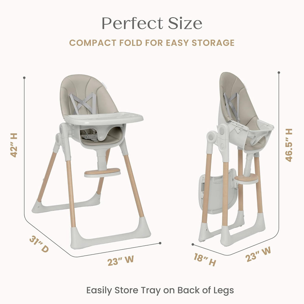 Duet 2-in-1 High Chair and Infant Seat - Dishwasher Safe Meal Tray - FSC-Certified Wood, Taupe