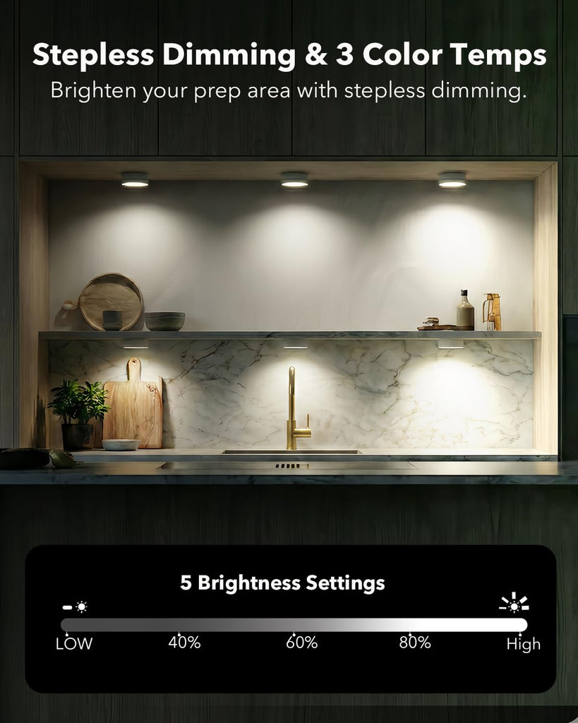 USB Rechargeable Puck Lights, Motion Sensor Cabinet Lighting