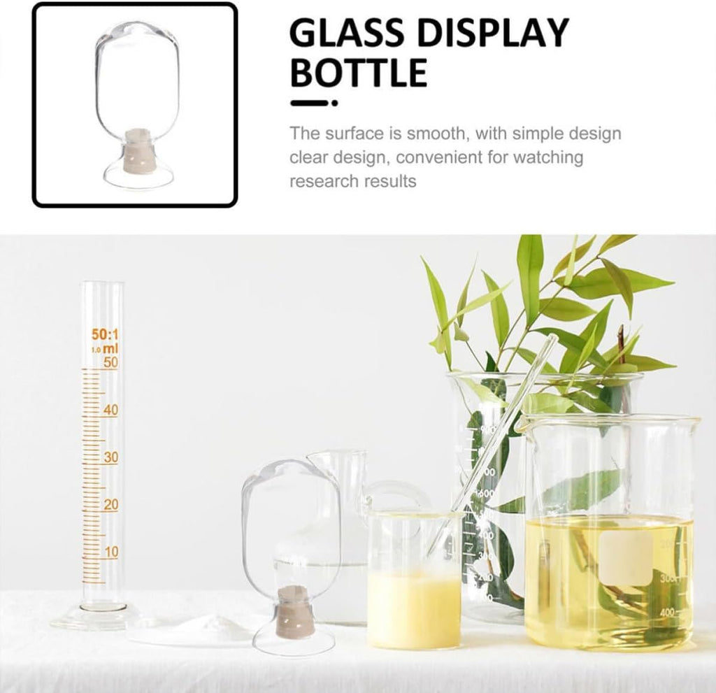 Glass Match Holder 3 Piece Set with Lid, Decorative Jar