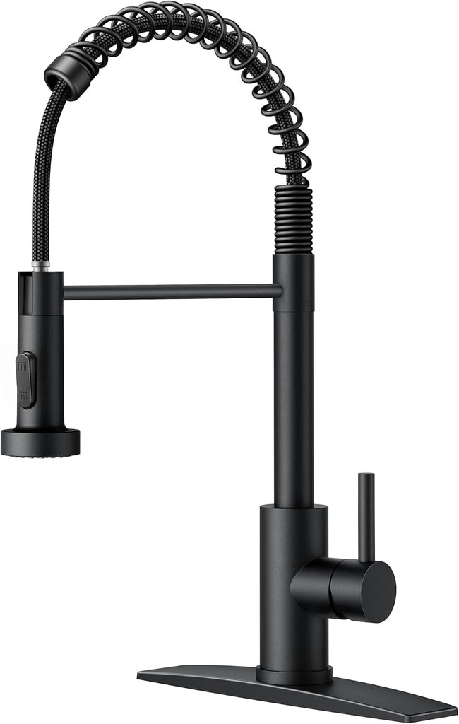 Black Kitchen Faucet with Pull Down Sprayer