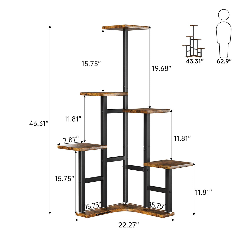 Corner Plant Stand Indoor 6 Tiered Corner Plant Shelf
