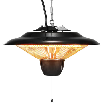 Hanging Patio Heater, 1500W Electric Space Infrared Heater, IP34 Protection with 23.6 inch Pull Cord & Adjustable