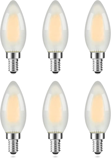 Candelabra LED Light Bulbs 25W Equivalent, E12 Base, 2700K Soft Warm White, Frosted E12 LED Bulb Dimmable, B11
