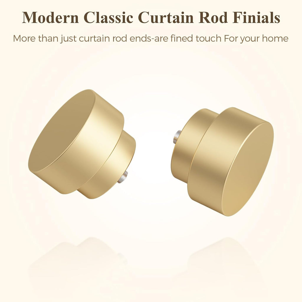 2 Pack Gold Curtain Rods,1 Inch Heavy Duty Curtain Rods,Adjustable Curtain Rod Set,Modern
