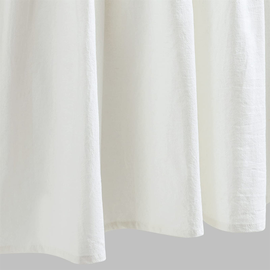 Mermaid Ruffle 72x72 100% Cotton Ivory White French Country Shabby Chic Shower Curtains Boho Farmhouse Country