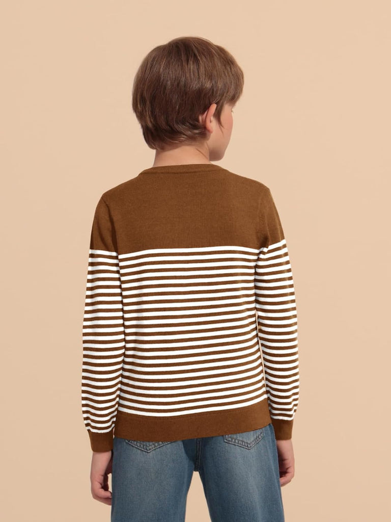 Boys Striped Sweaters Kids Crewneck Pullover Sweater