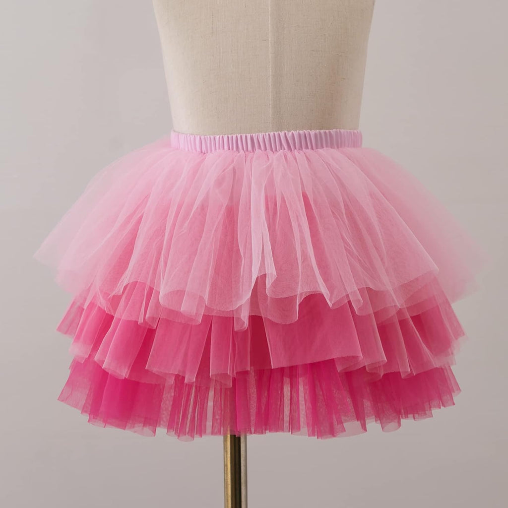 Girl's Layered Tulle Tutu Skirt Dancing Petticoat Ballet Underskirt