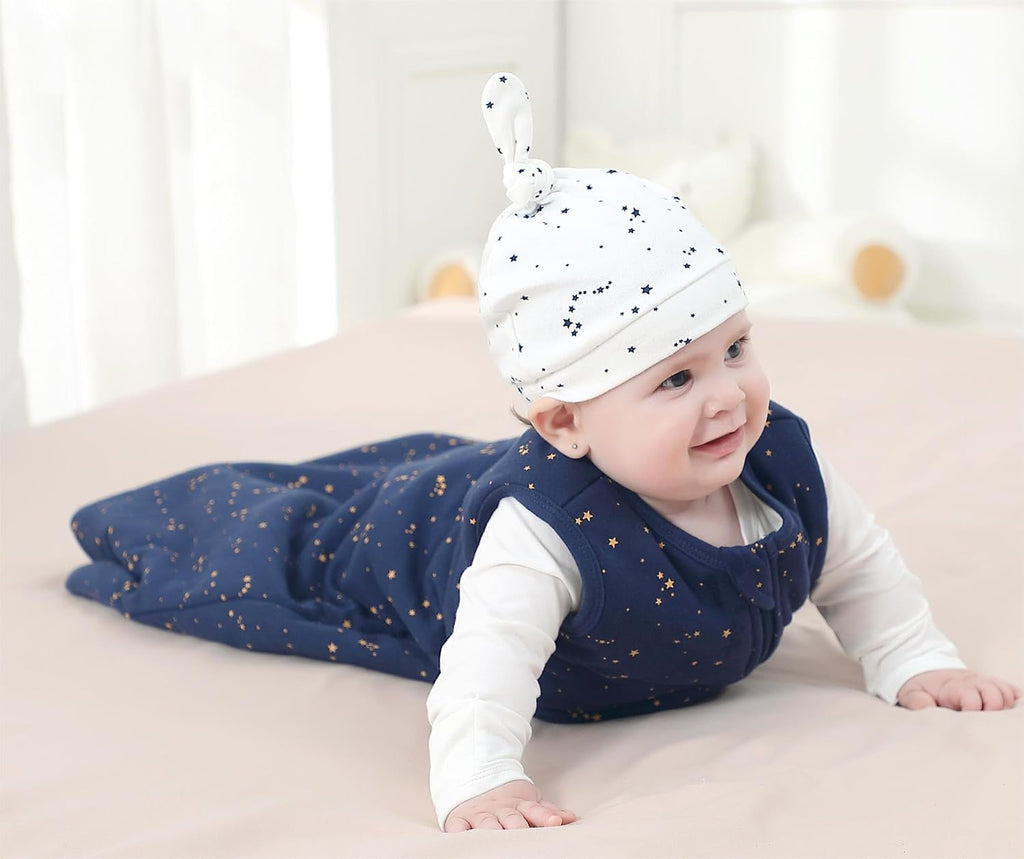 Baby Organic Cotton 0.5 TOG Wearable Blanket-Light Sleeping Bag with Way Zipper, Boys Girls Swaddle Transition