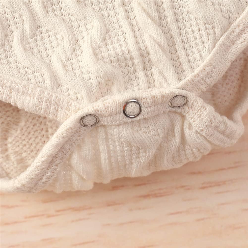 Newborn Baby Girl Boy Winter Outfit Knitted Pants Set Knit Sweater Romper Leggings Infant Clothes 2Pcs