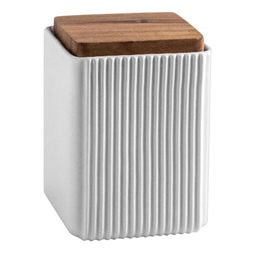 Ceramic Storage Jars Modern Airtight Coffee Canisters With Lid (White, Small size, 13cm*10cm)
