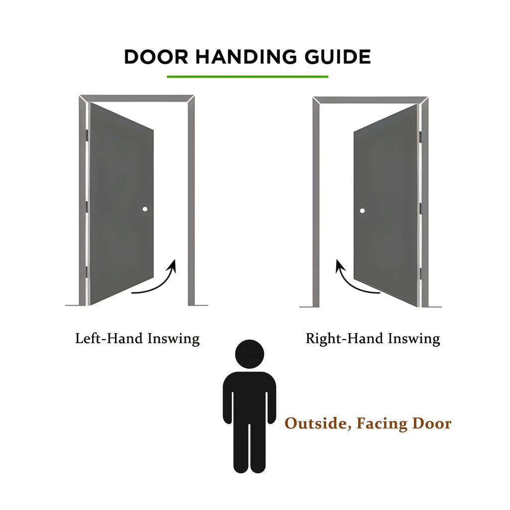 Fiberglass Front Doors Exterior, 36 x 80 Black Entry Door Right Hand Inswing with Brickmould, Vinyl Frame, Woodgrain