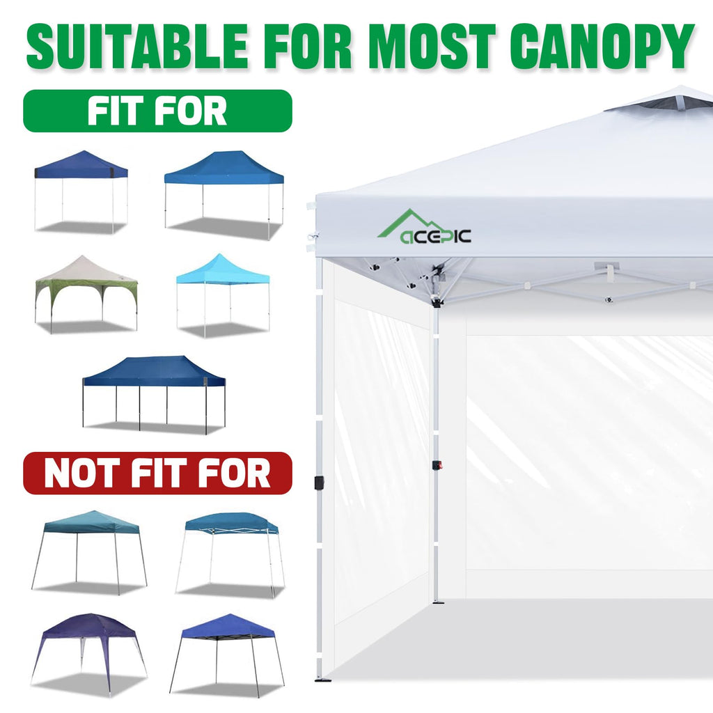 10x10ft Clear Sidewalls for Canopy, Blue(3PCS, No Frame or Top)