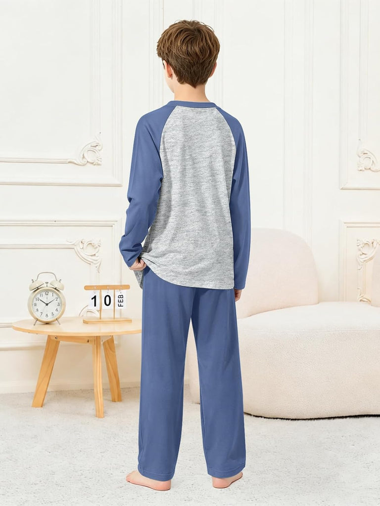 Boys Pajamas Set 100% Cotton Long-Sleeve Top and Pants