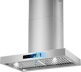 36 Inch Stainless Steel Wall Mount Range Hood 700 CFM 3 Speed Touch Control, LED Lights Convertible Ducted/Ductless