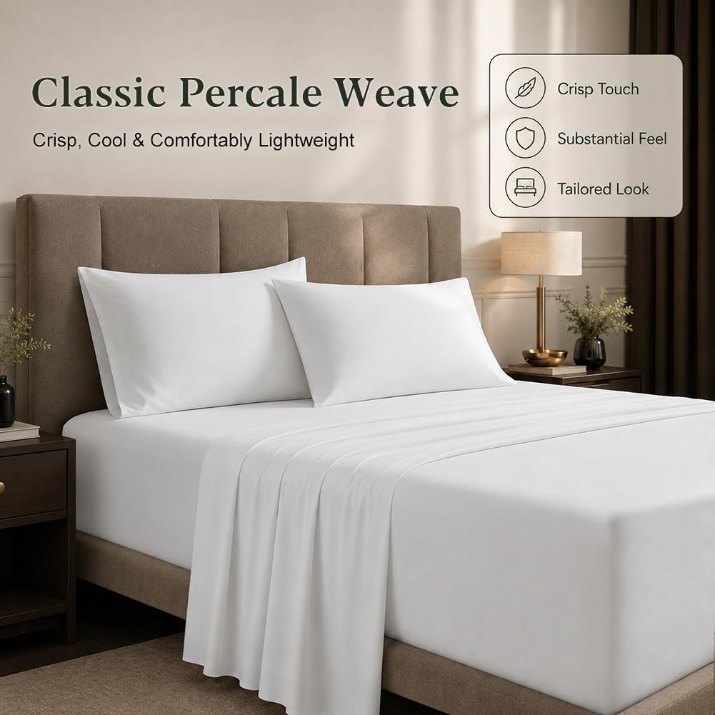 Egyptian Cotton Sheets 18 Inch Deep Pocket Soft Percale
