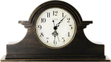 Vintage Farmhouse Mantel Clock - 13 x 7 Inch Quartz Gilt Finish Battery Operated