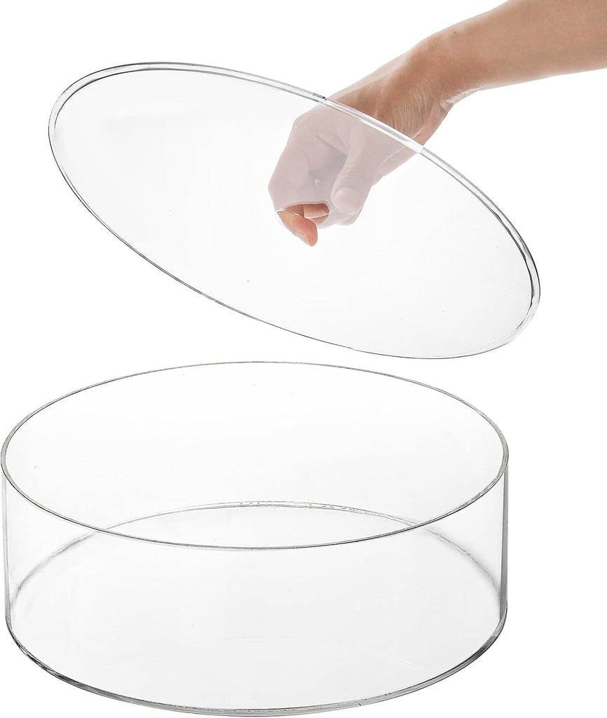 Clear Acrylic Fillable Cake Stand, Cake Tier Display Stand Cupcake Stand, 12 Inch & 8 Inch Round Cylinder - Set of 2