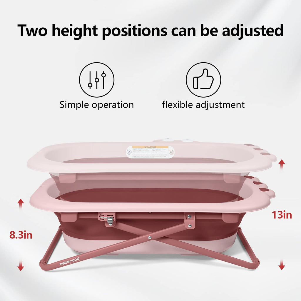 Collapsible Baby Bathtub for Newborn to Toddler (Pink)