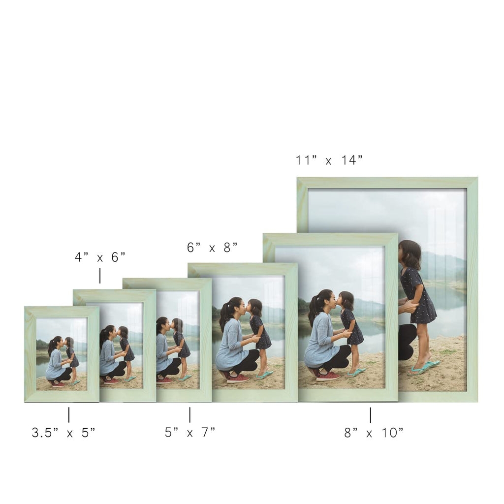 8x10 inch Solid Wood Picture Frame, High Definition Glass and High-end Modern Style Cream Colored for Wall and