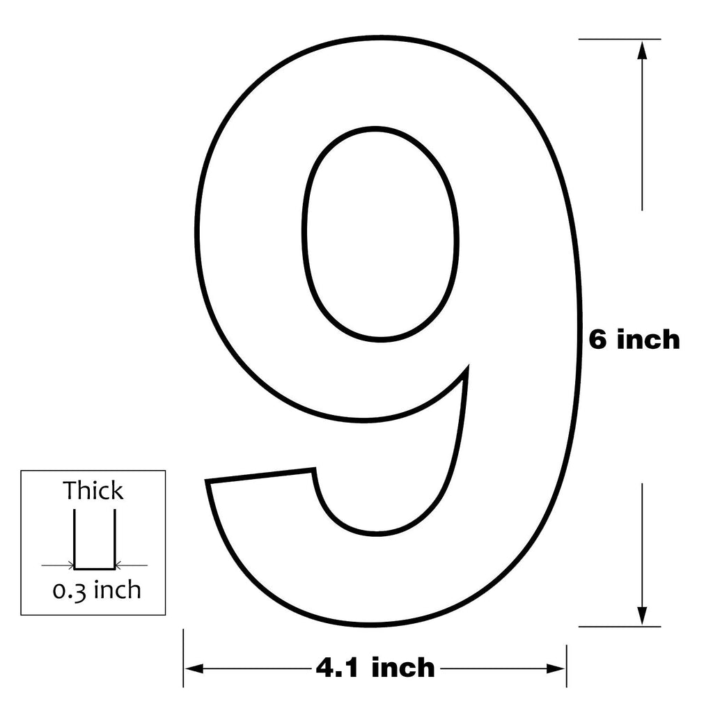 6 Inch Modern House Numbers- Premium Aluminum Floating Home Address Number with Exquisite Drawing Process, Silver