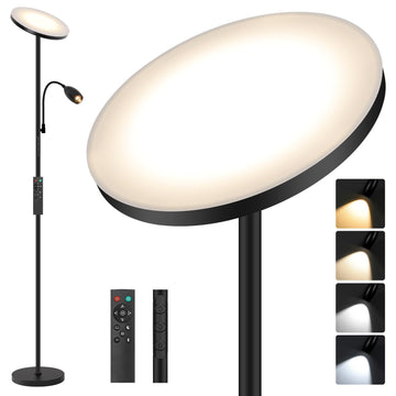 Reading Floor Lamp, 72" Tall LED Lamp with Flexible Gooseneck, Dimmable Zoomable Spotlight, Adjustable Color Beam