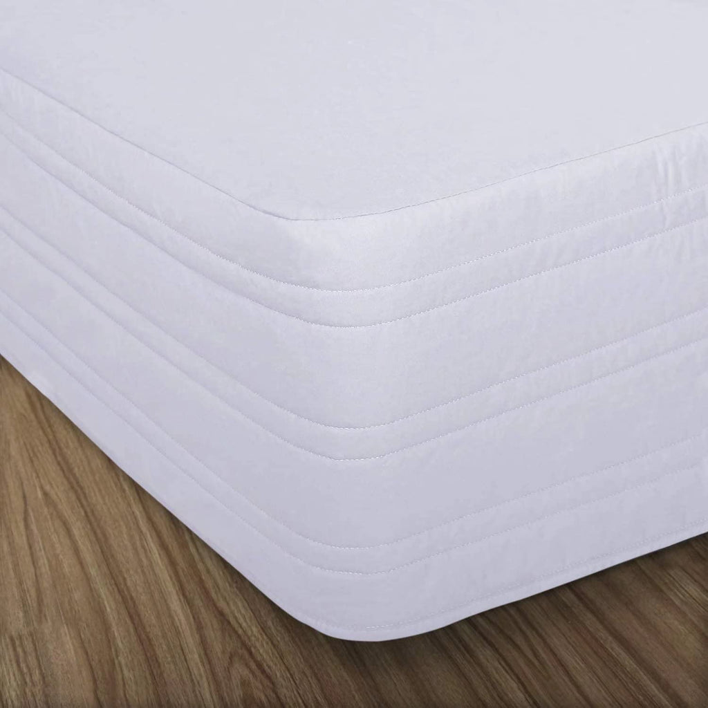 Queen Bed Skirt 14 inch Drop, Blended Quilted Bedframe Cover, Box Spring Cover, wrap Around Bed Skirt, Fade Resistant