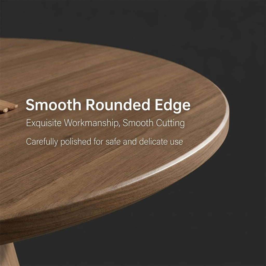 Round Solid Wood Luxury Coffee Table, Wabi-Sabi Minimalist