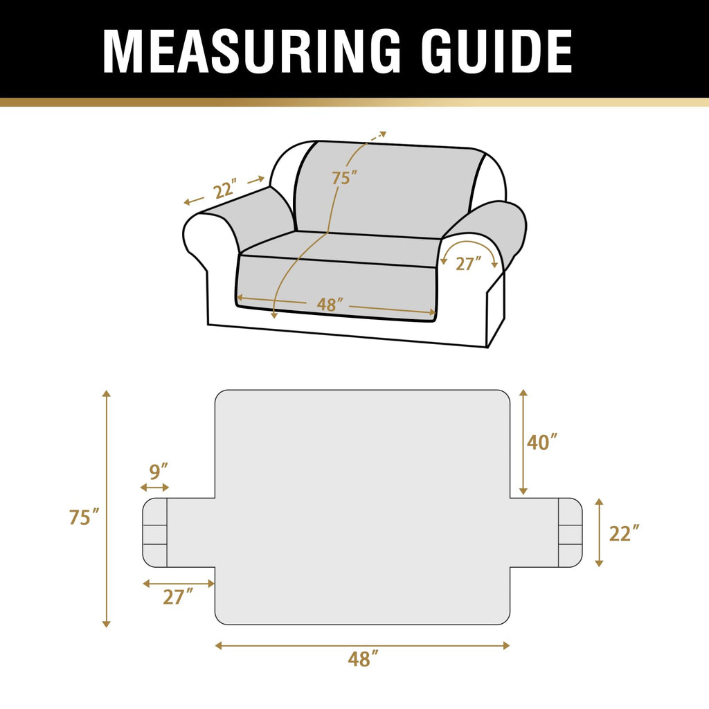 Loveseat Covers for 2 Cushion Couch Modern Sofa Covers Water Resistant and Washable Thick Soft Couch Cover for Dogs