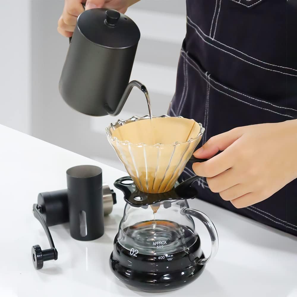 Coffee Set Coffee Dripper Server Glass Sharing Pot Pour Over Coffee Kettle Coffee Grinder Coffee Maker Set Outdoor