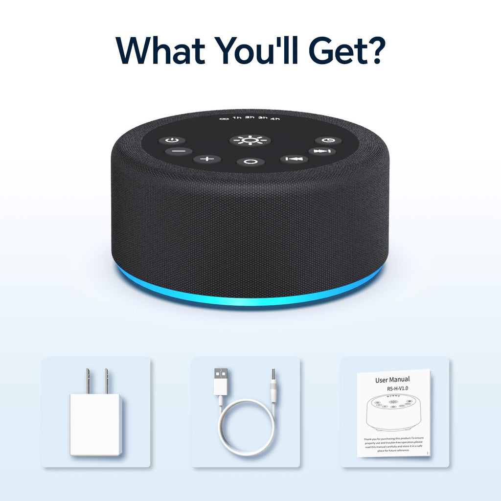 Sound Machine White Noise Brown Noise Machine Night Light 30 Non Looping Sounds 12 Lights 5 Timers Sleep Sounds