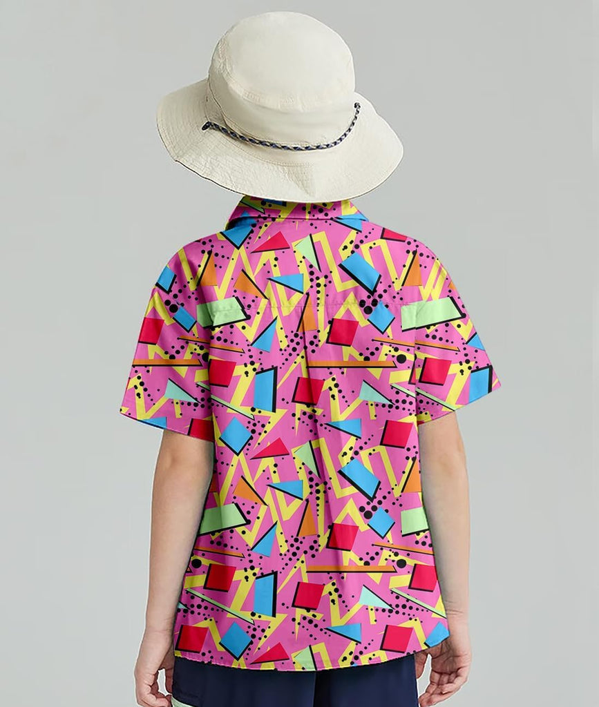 Boys Graphic Button Down Shirts Short Sleeve Hawaiian Top
