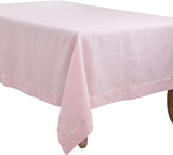 Rochester Collection Hemstitched Border Tablecloth, 70"x104", Pink