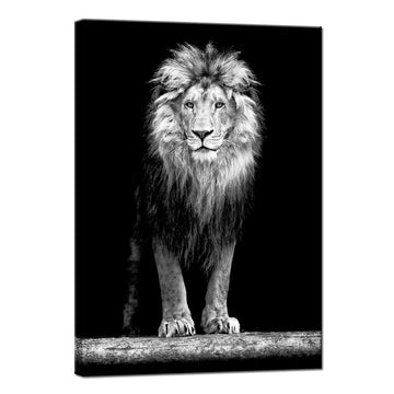 Lion Pictures Wall Art Black and White Lion Portrait Canvas Painting Office Decoration Ready to Hang 28"x40"