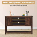 Console Table Buffet Table, Modern Sideboard with Storage Cabinets and Bottom Shelf